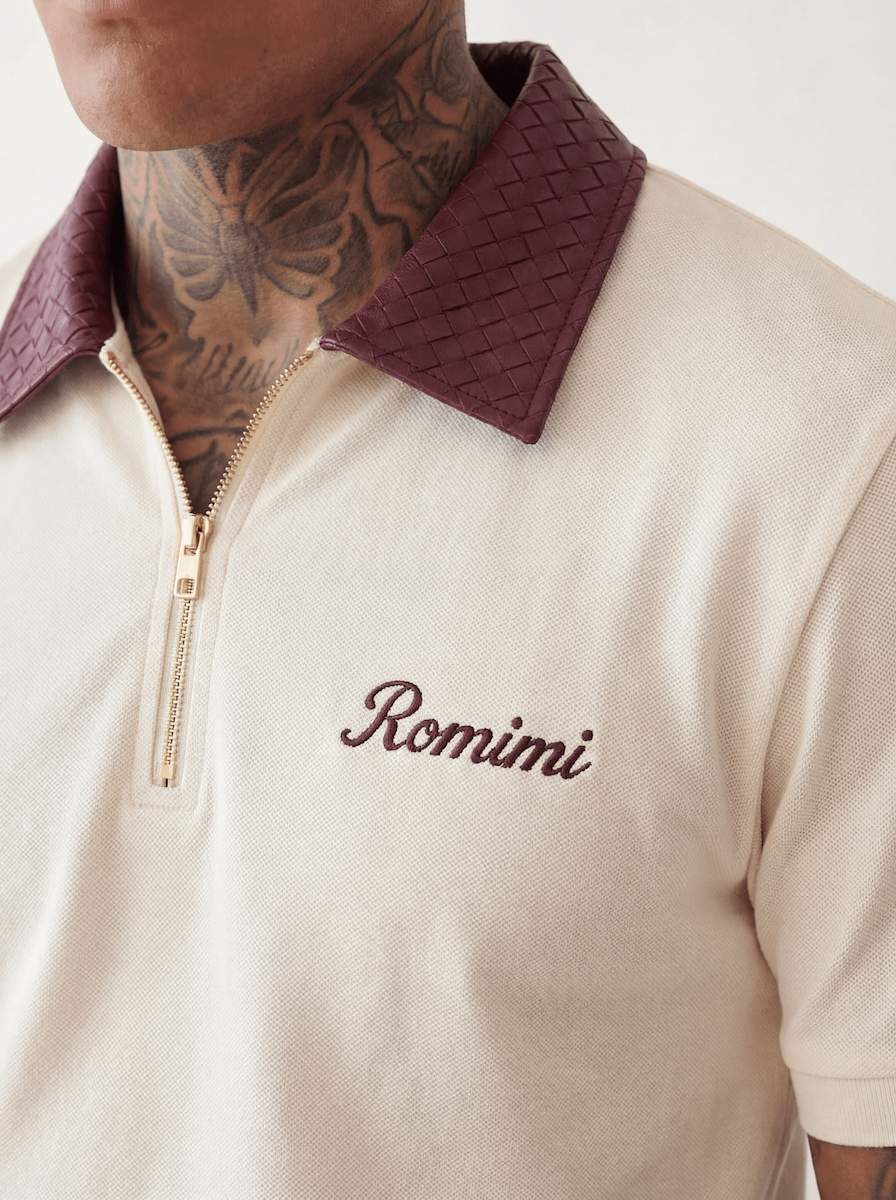 Adam Sport Polo - Cream/Burgundy - Adult - S - Romimi