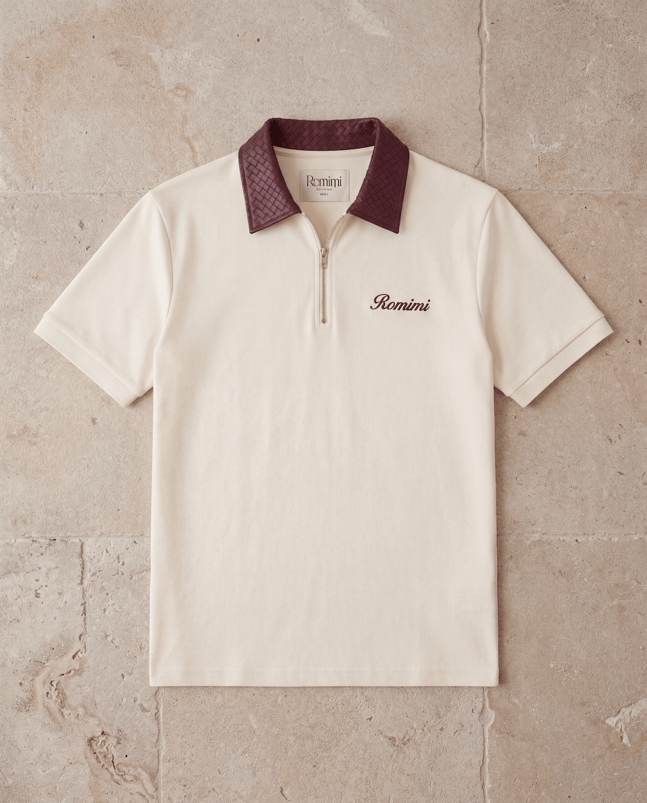 Adam Sport Polo - Cream/Burgundy - Adult - S - Romimi
