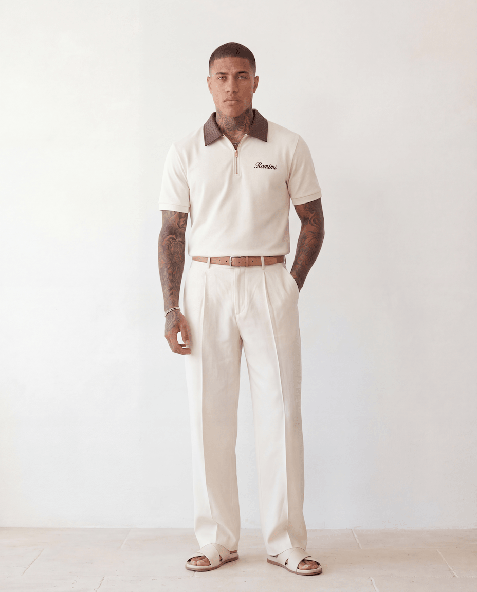 Adam Sport Polo - Cream/Burgundy - Adult - S - Romimi