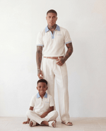 Adam Sport Polo - Cream/Sky Blue - Adult - S - Romimi