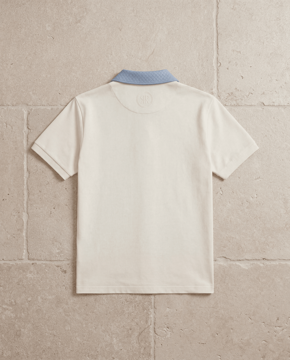 Adam Sport Polo - Cream/Sky Blue - Adult - S - Romimi