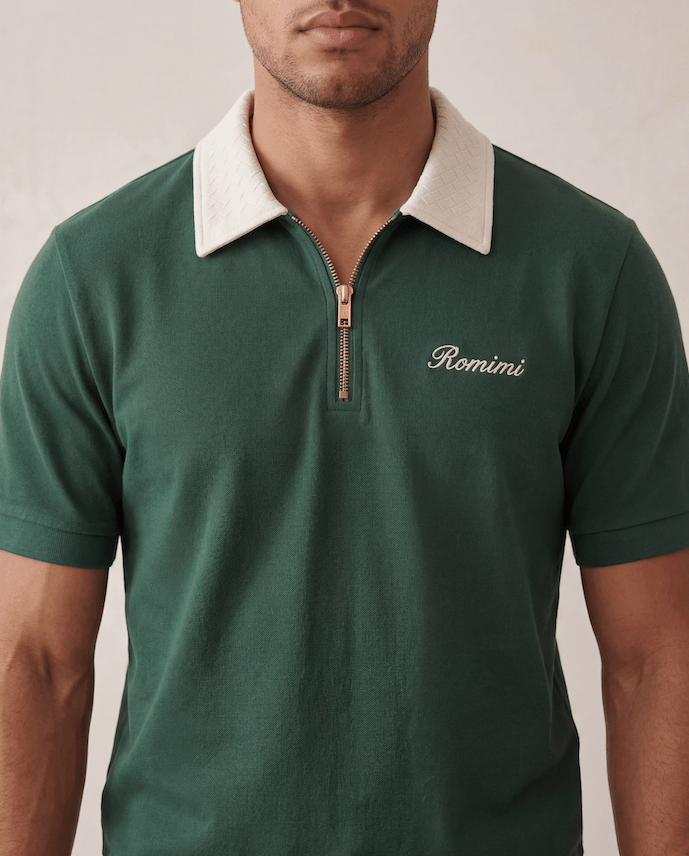 Adam Sport Polo - Forest Green/Cream - Adult - S - Romimi