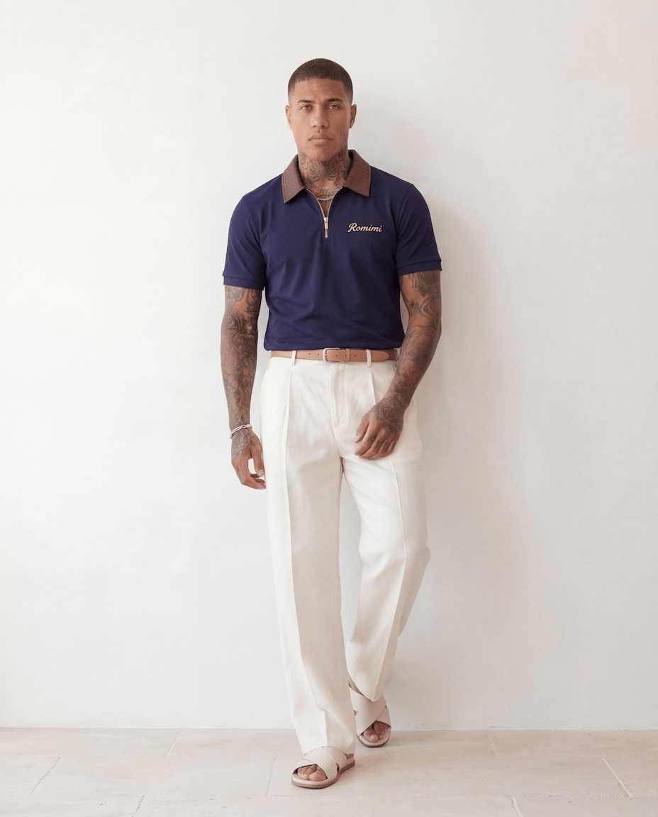 Adam Sport Polo - Navy/Brown - Adult - S - Romimi