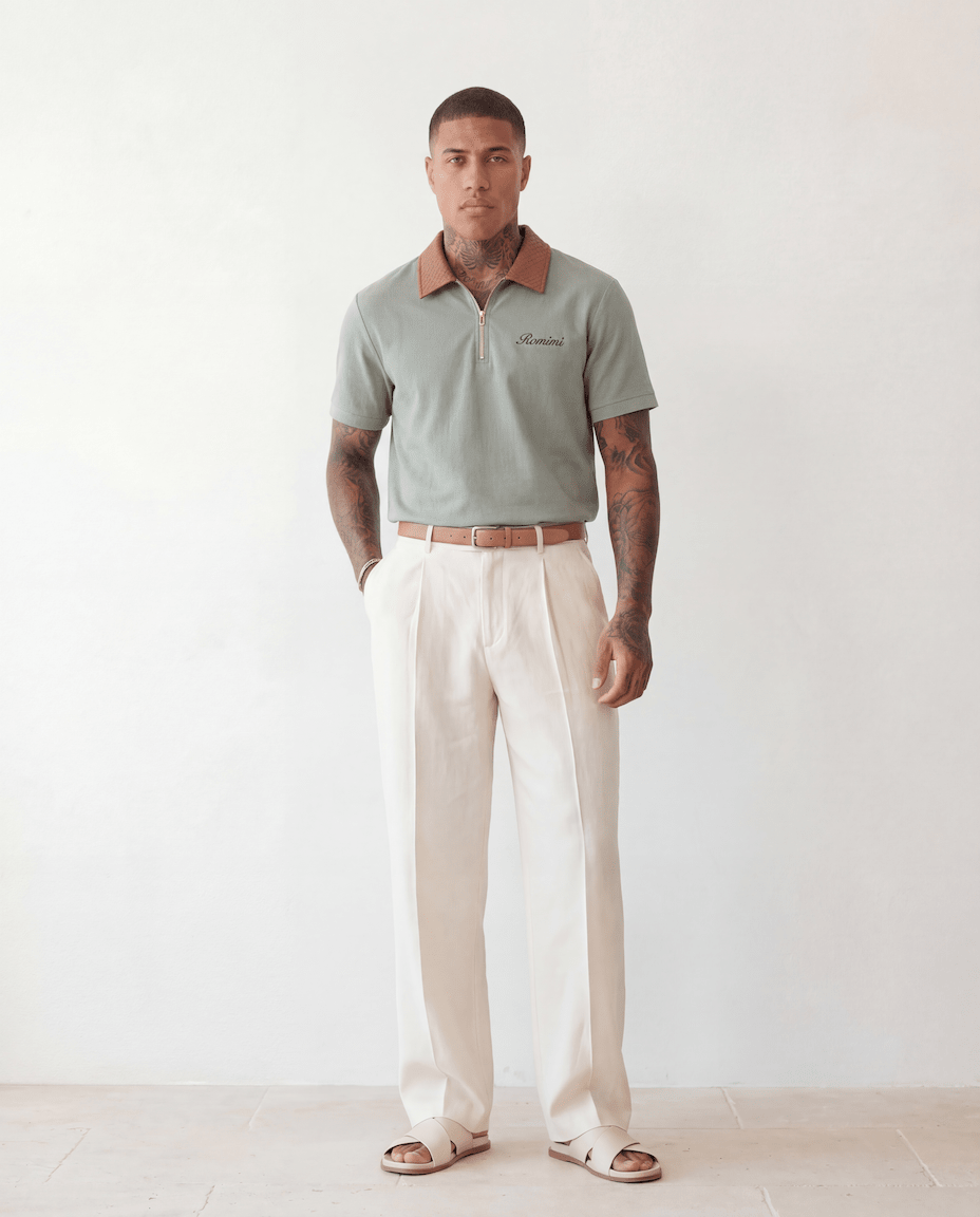 Adam Sport Polo - Sage Green/Brown - Adult - S - Romimi