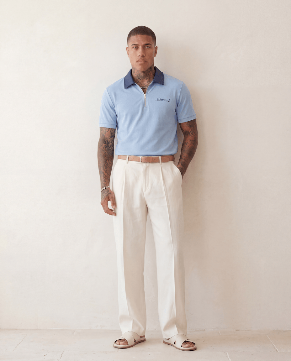 Adam Sport Polo - Sky Blue/Navy - Adult - S - Romimi