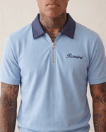 Adam Sport Polo - Sky Blue/Navy - Adult - S - Romimi