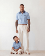 Adam Sport Polo - Sky Blue/Navy - Adult - S - Romimi