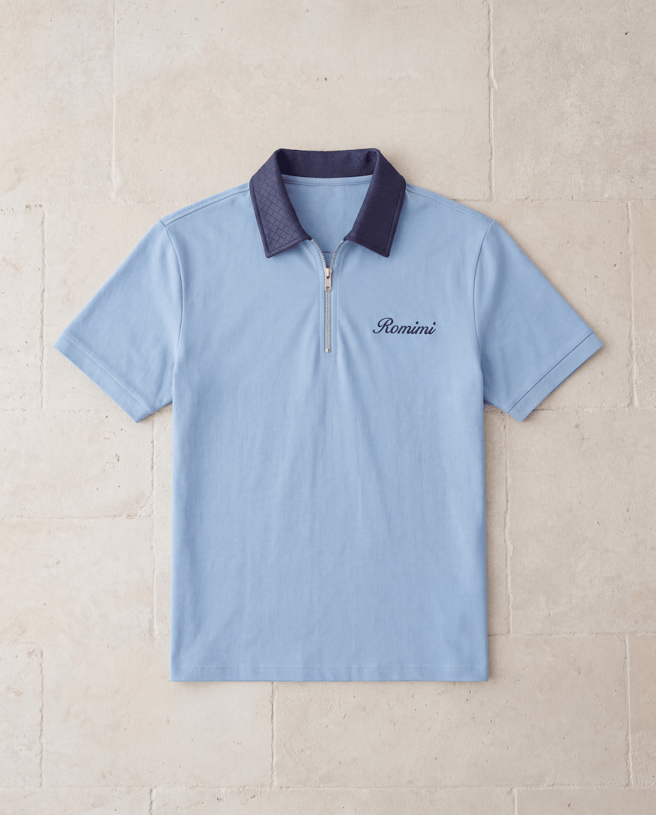 Adam Sport Polo - Sky Blue/Navy - Adult - S - Romimi
