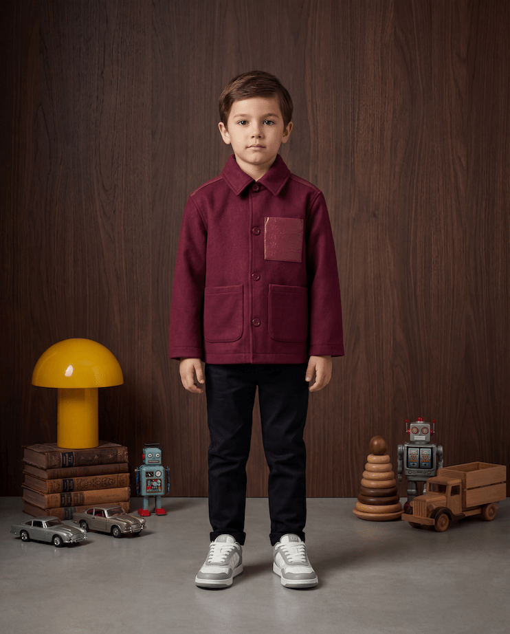 Atelier Wool Overshirt - Boy - romimi - matching outfits romimi