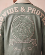 Jordi Biker Leather Jacket - Sage Green - Adult - S - Romimi