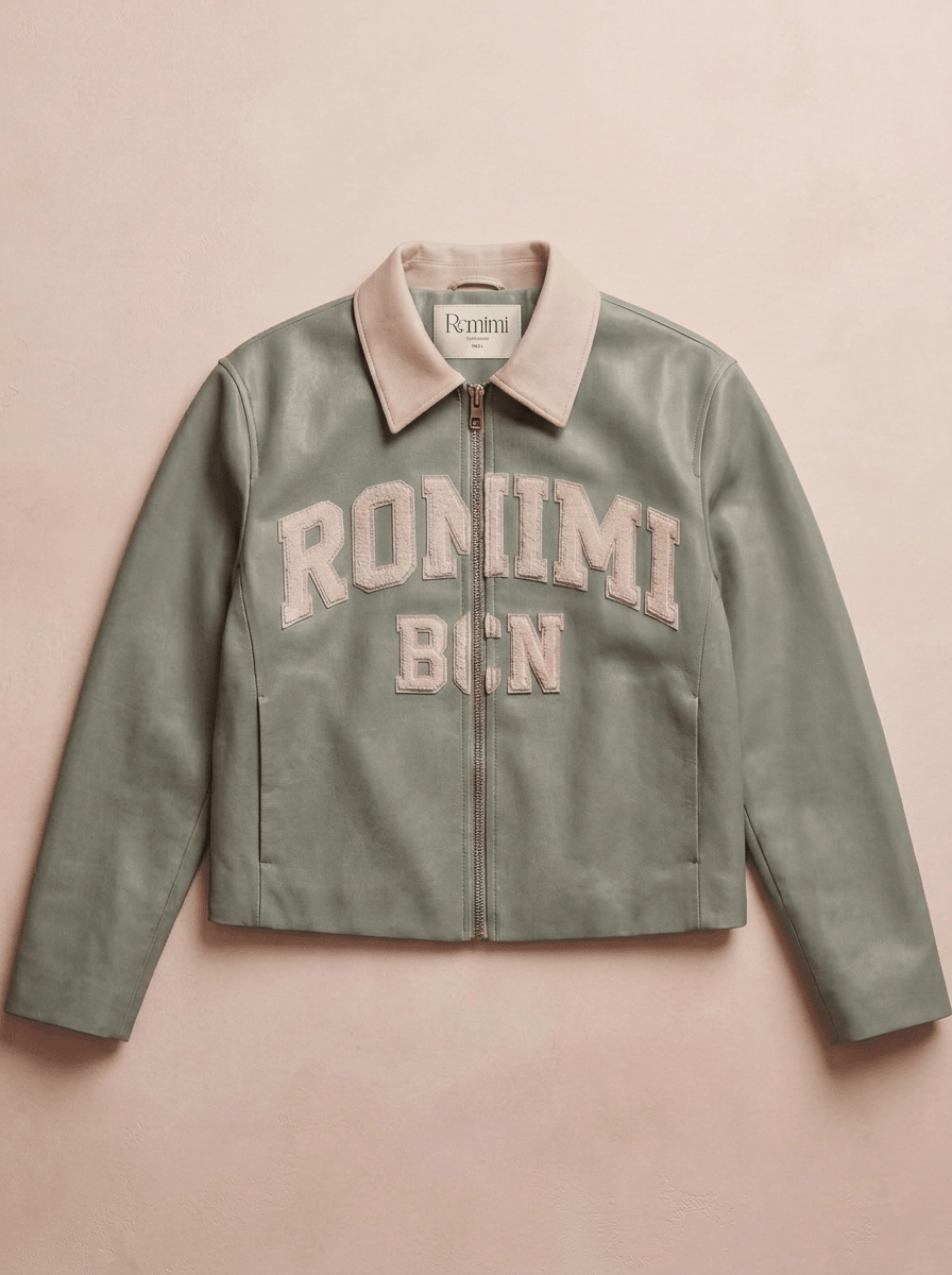 Jordi Biker Leather Jacket - Sage Green - Adult - S - Romimi