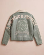Jordi Biker Leather Jacket - Sage Green - Adult - S - Romimi