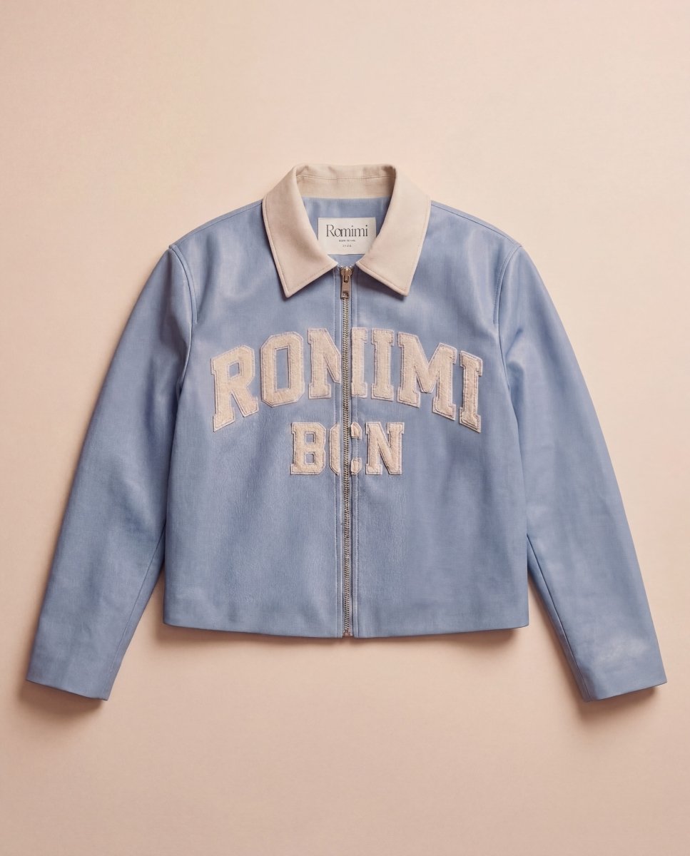 Jordi Biker Leather Jacket - Sky Blue - Adult - S - Romimi